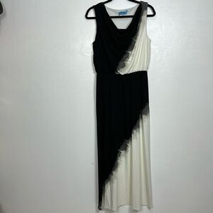 Chico’s Colorblock Boho Sleeveless Elastic Waist Goddess Maxi Dress Size M